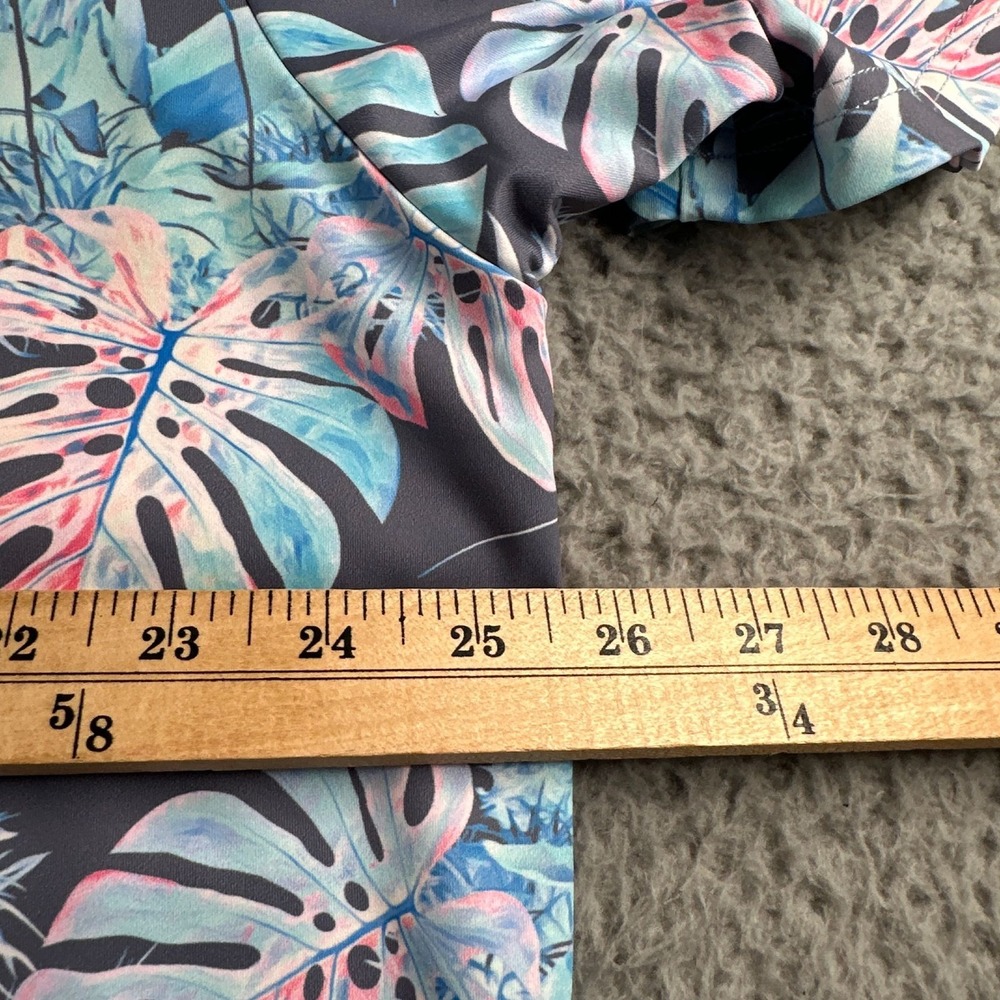 Sunday Swagger Polo Shirt Mens XXL Tropical Leaf Short Sleeve Stretch Gray Golf - Picture 5 of 9